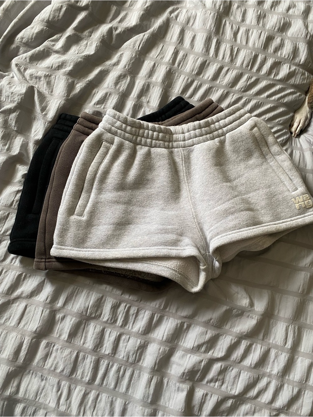 Alexander Wang Cream Terry High-Waist Shorts